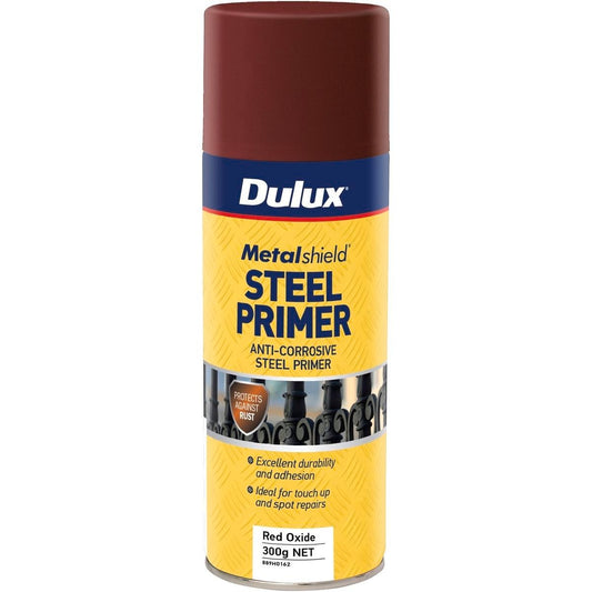 Dulux Metalshield Steel Primer Spray 300g Red Oxide Anti-Corrosive