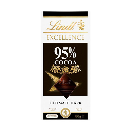 Lindt Excellence 95% Cocoa Ultimate Dark Chocolate Block - 80g