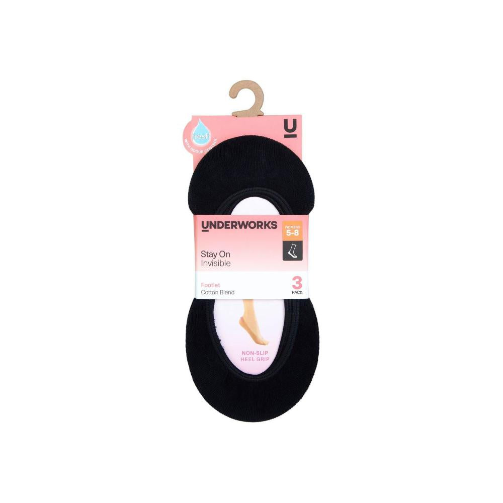 Underworks Invisible Footlet 5-8 - 3 pack