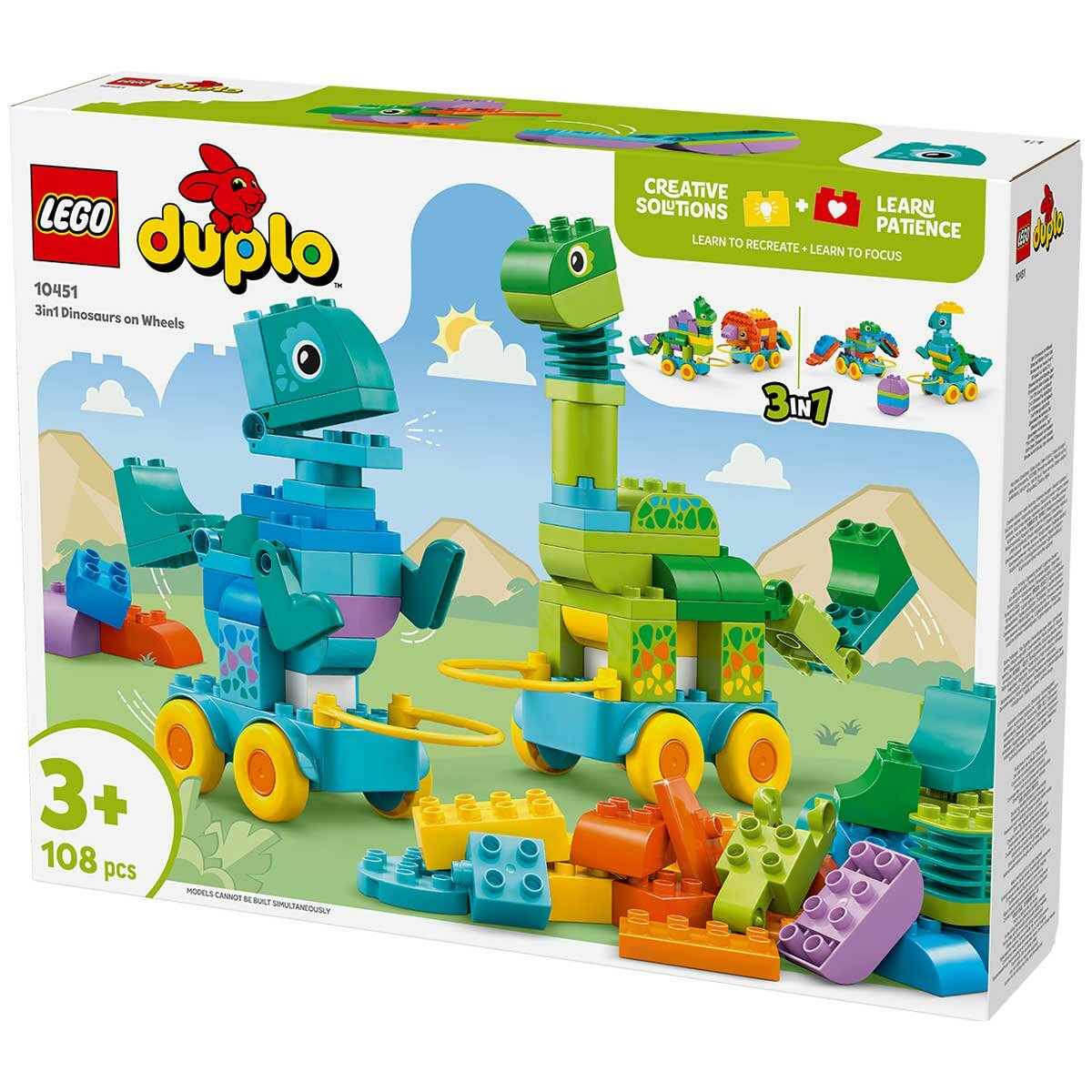 Lego Duplo 3-in-1 Dinosaurs on Wheels Age 3+ 10451 108 Pieces