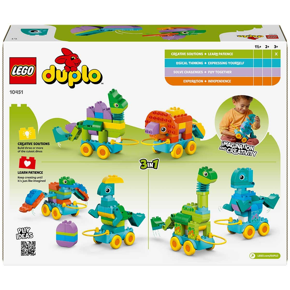 Lego Duplo 3-in-1 Dinosaurs on Wheels Age 3+ 10451 108 Pieces