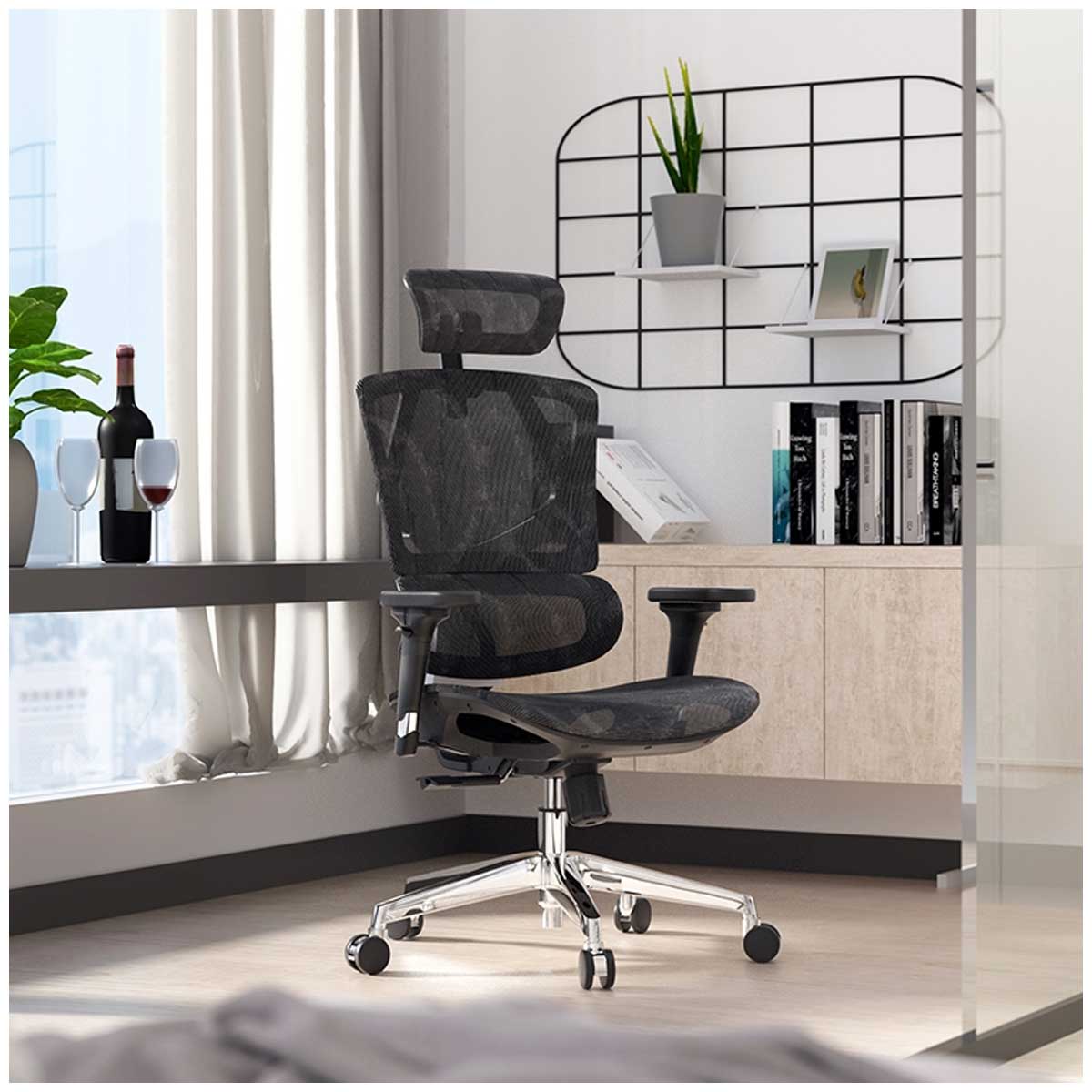 Sihoo M90 Ergonomic Office Chair Adaptive Lumbar Black Breathable Mesh Swivel