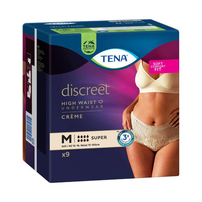 Tena Discreet Creme Super Incontinence Pants Medium - 9 pack