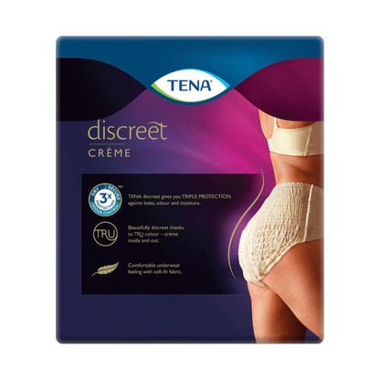 Tena Discreet Creme Super Incontinence Pants Medium - 9 pack