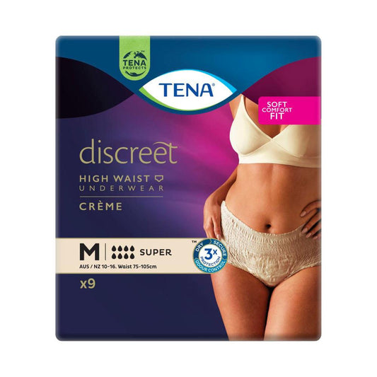 Tena Discreet Creme Super Incontinence Pants Medium - 9 pack