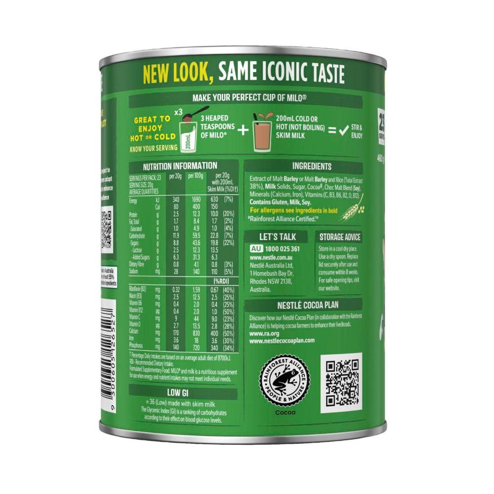 Milo Chocolate Malt Powder Hot Or Cold Drink - 460g