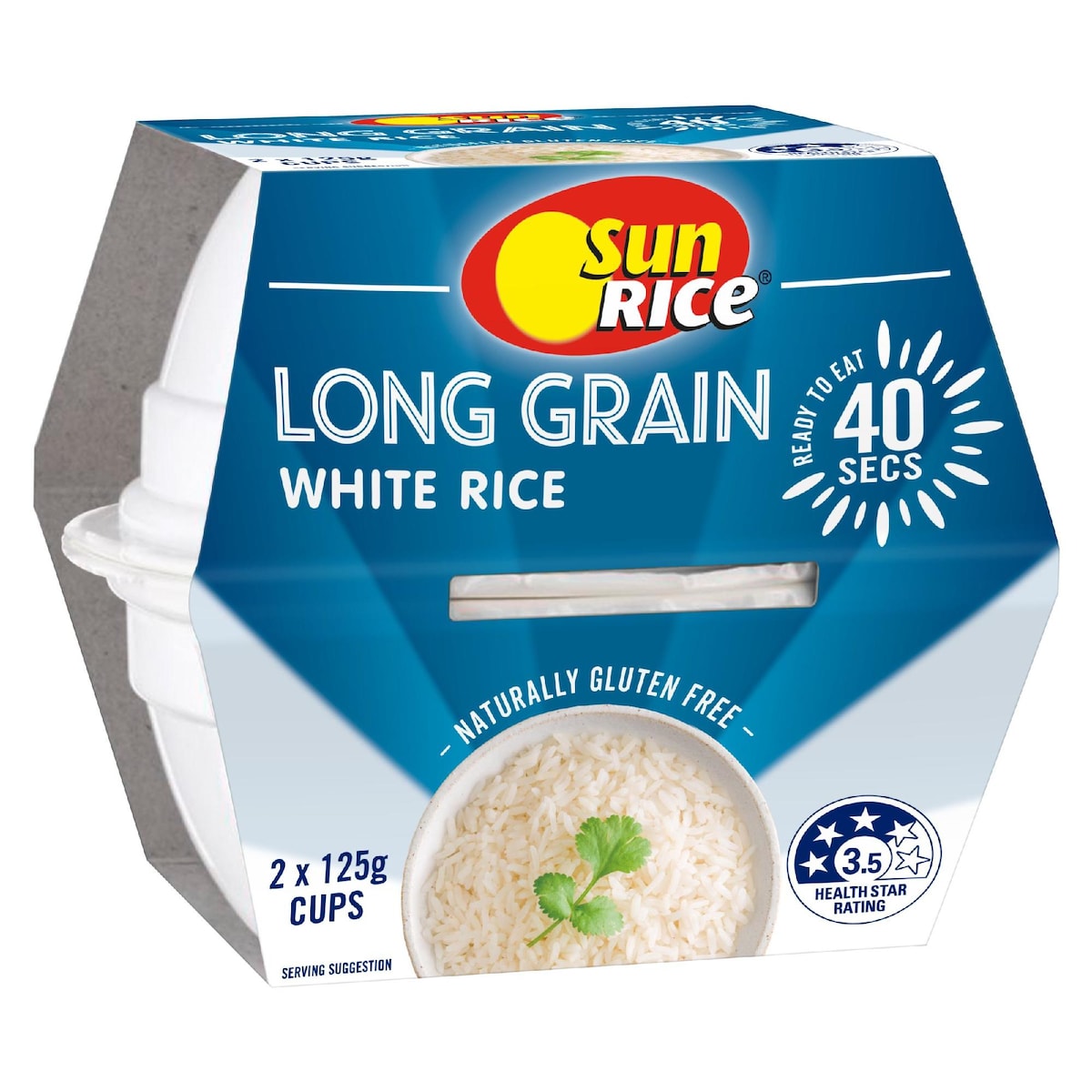 Sunrice Microwave White Long Grain Rice Cup 125g x 2 pack