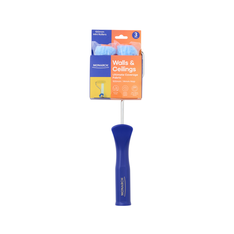 Monarch Mini Rollers Orange 100mm 3 Piece