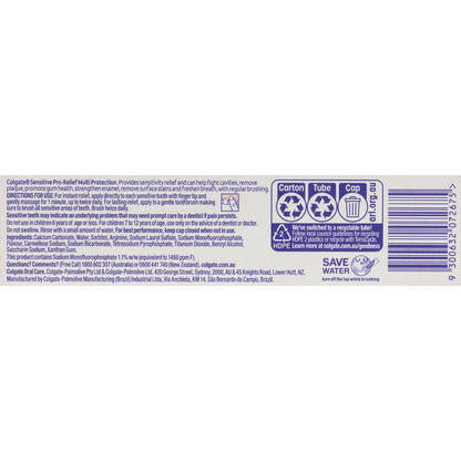 Colgate Sensitive Pro Relief Travel Toothpaste Multi Protection 50g