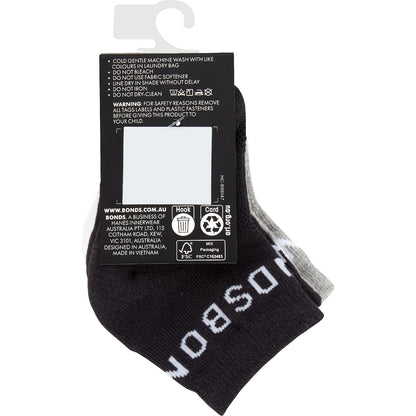 Bonds Baby Socks Sport Active Size 6-12m & 1-2y Assorted 3 Pack