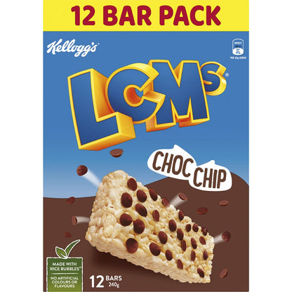 Kellogg's LCMs Choc Chip Rice Bubbles Snack Bars 12 pack
