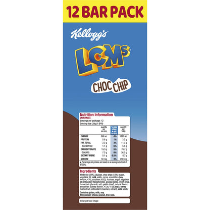 Kellogg's LCMs Choc Chip Rice Bubbles Snack Bars 12 pack