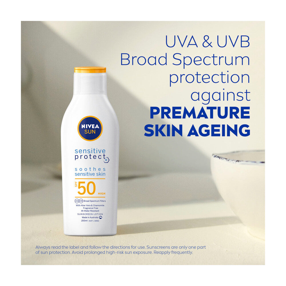 Nivea Sun Sensitive Protect SPF 50 Sunscreen Lotion - 200mL