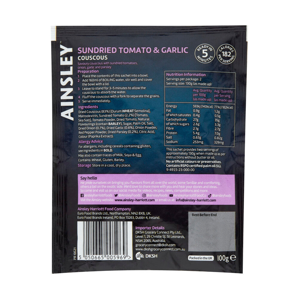 Ainsley Harriott Cous Cous Sundried Tomato & Garlic - 100g