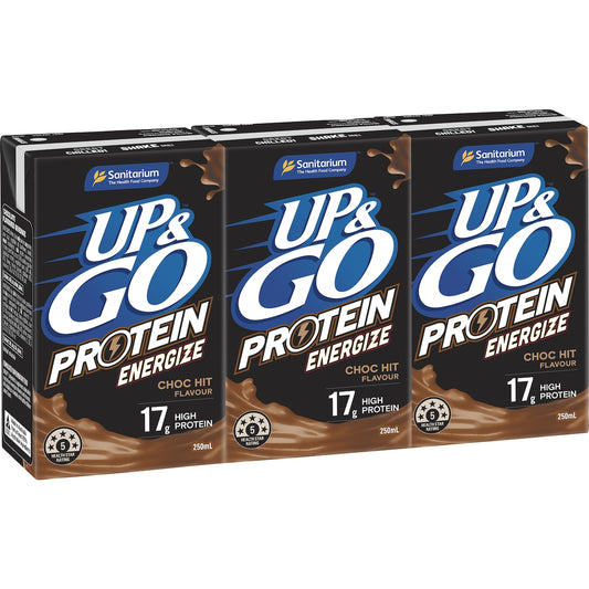 Sanitarium Up&Go Protein Energize Choc 250ml x3 Pack