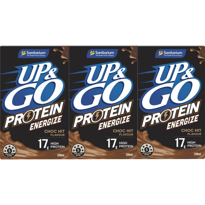 Sanitarium Up&Go Protein Energize Choc 250ml x3 Pack