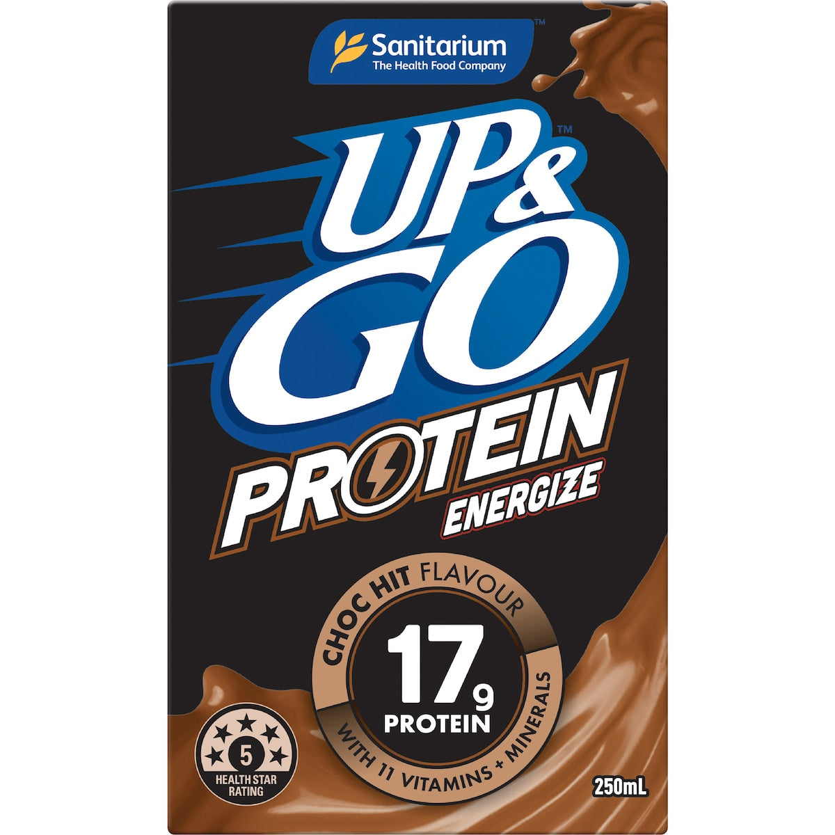 Up&go Protein Energize Liquid Breakfast Choc 250ml X 3 Pack