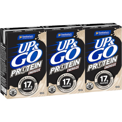 Up&go Protein Energize Liquid Breakfast Vanilla 250ml X 3 Pack