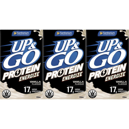 Sanitarium Up&Go Protein Energize Vanilla 250ml x3 Pack
