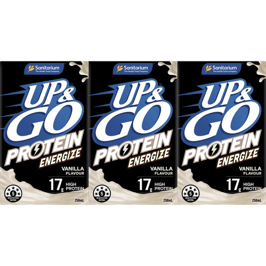 Sanitarium Up&Go Protein Energize Vanilla 250ml x3 Pack