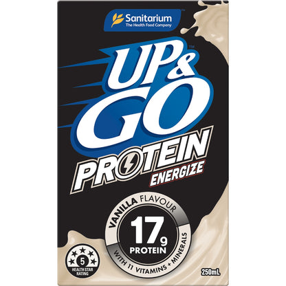 Up&go Protein Energize Liquid Breakfast Vanilla 250ml X 3 Pack