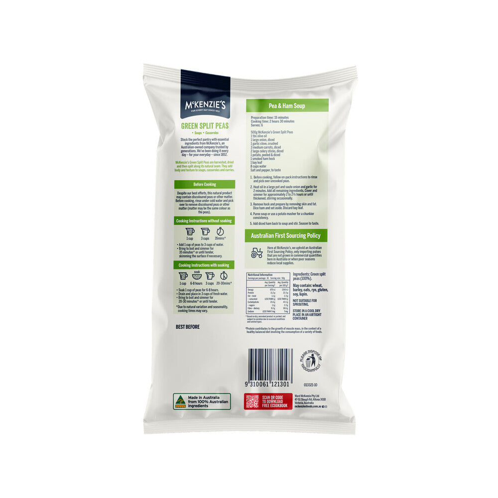 McKenzie's Split Green Peas - 500g