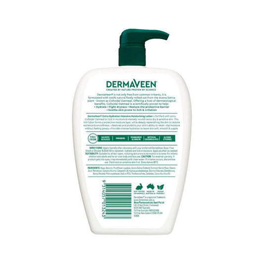 DermaVeen Extra Gentle Colloidal Oatmeal Intensive Moisturise Cream - 500mL