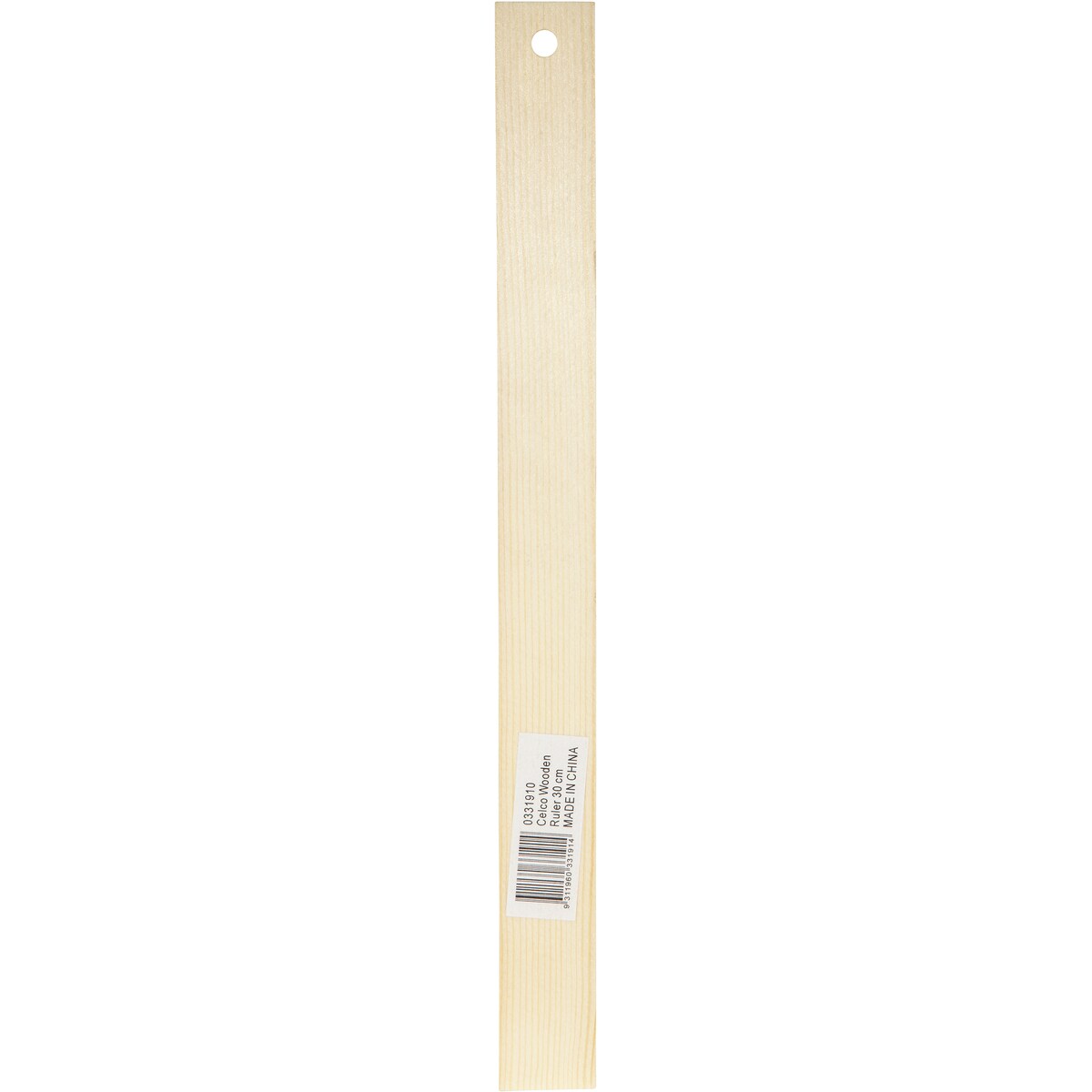 Celco Wooden Ruler Metric Drilled 30cm Each
