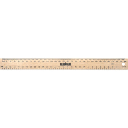 Celco Wooden Ruler Metric Drilled 30cm Each