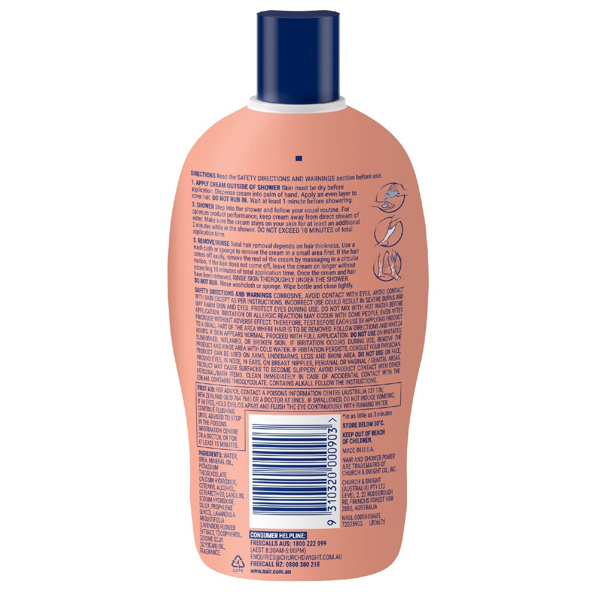 Nair Hair Removal Cream Shower Power Max 312g