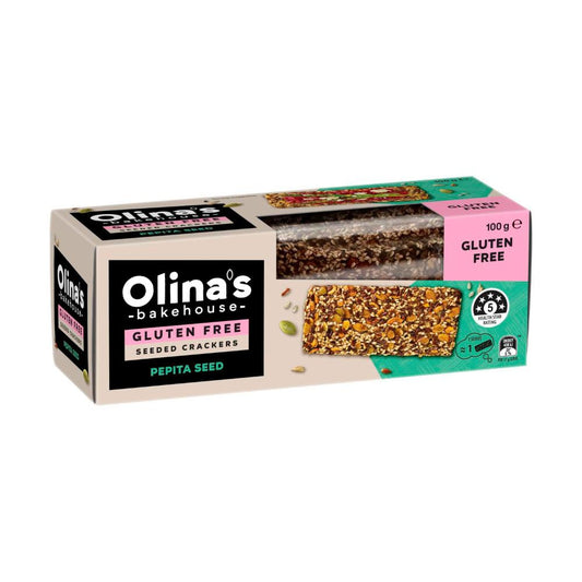 Olina's Bakehouse Gluten Free Seeded Crackers Pepita Seed - 100g
