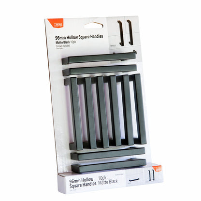 Taskmaster Black Matte Hollow Square Handle - 96mm - 10 Pack
