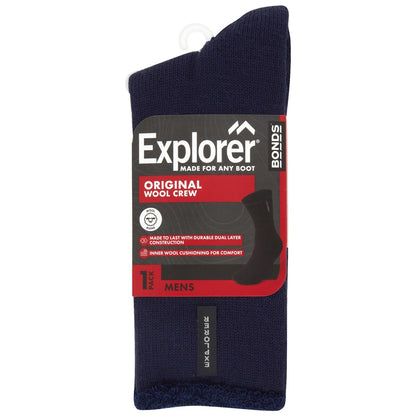 Explorer Explorer Socks Mens Navy Size 6-10 Assorted Each