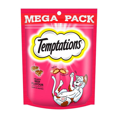 Temptations Hearty Beef Flavour Cat Treats - 180g
