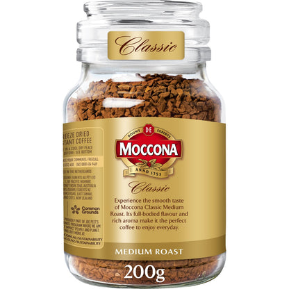 Moccona Freeze Dried Instant Coffee Classic Medium Roast 200g, 1pc