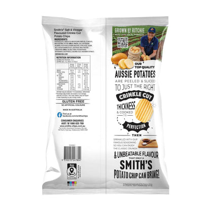 Smith's Crinkle Cut Potato Chips Party Bag Salt & Vinegar - 380g