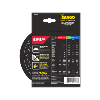Kango Diamond Saw Blade - 125mm - Continuous Rim - Smooth Cut