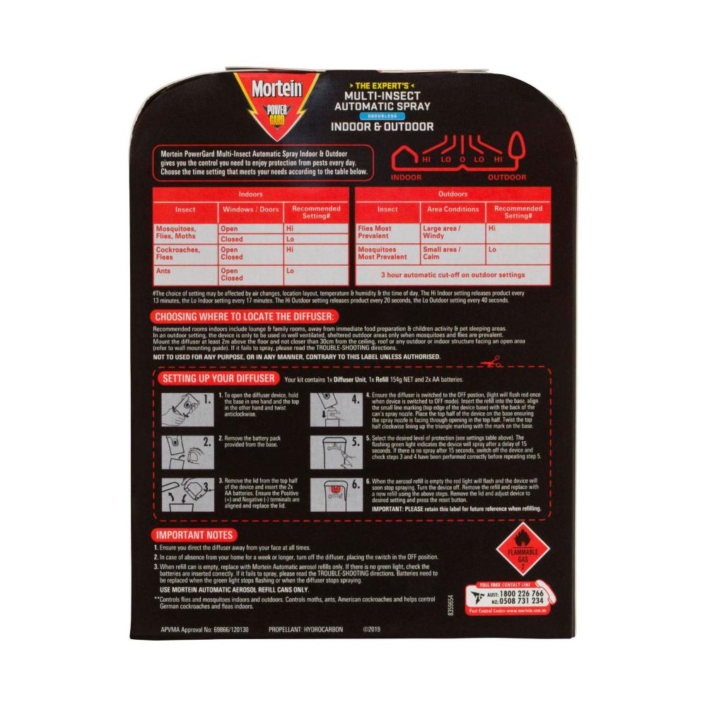 Mortein Powergard Multi- Insect Automatic Spray - 1 Pack