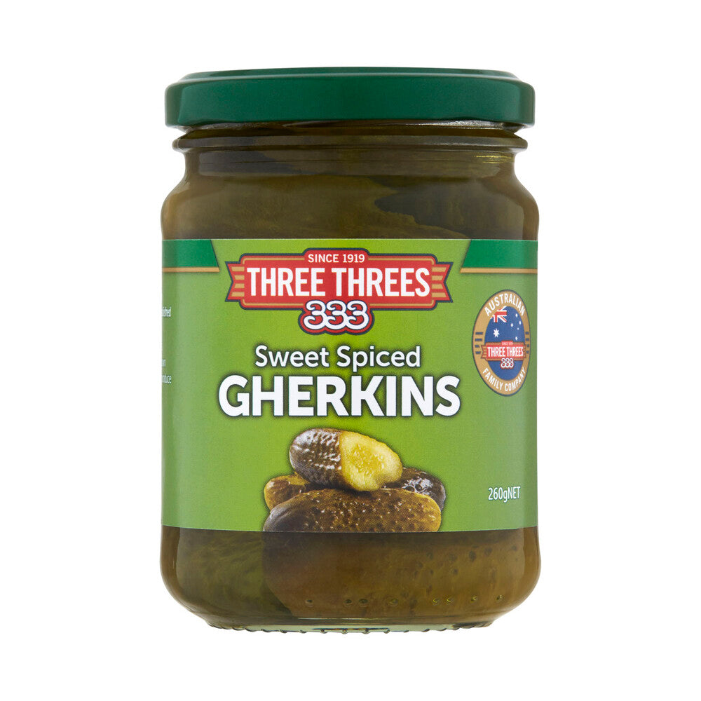 Three Threes Sweet Spiced Gherkins - 260g