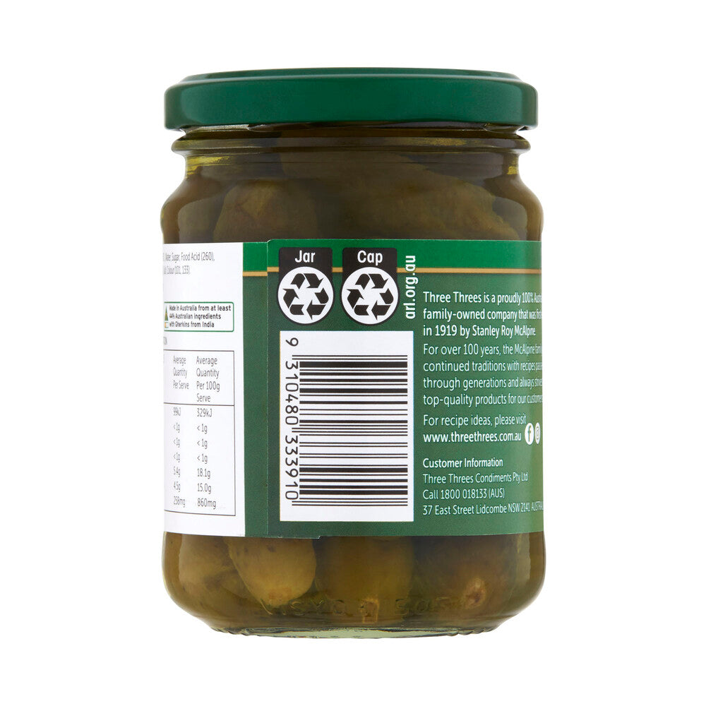 Three Threes Sweet Spiced Gherkins - 260g