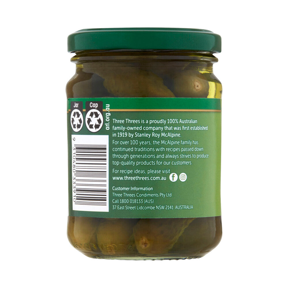 Three Threes Sweet Spiced Gherkins - 260g