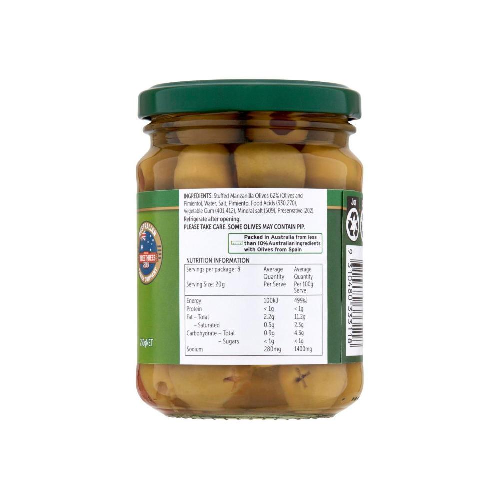 Three Threes Stuffed Olives - 250g