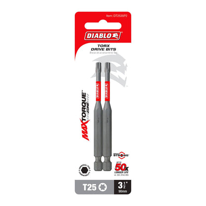 Diablo Torx Drive Bit - T25 - 3-1/2" - 2 Pack