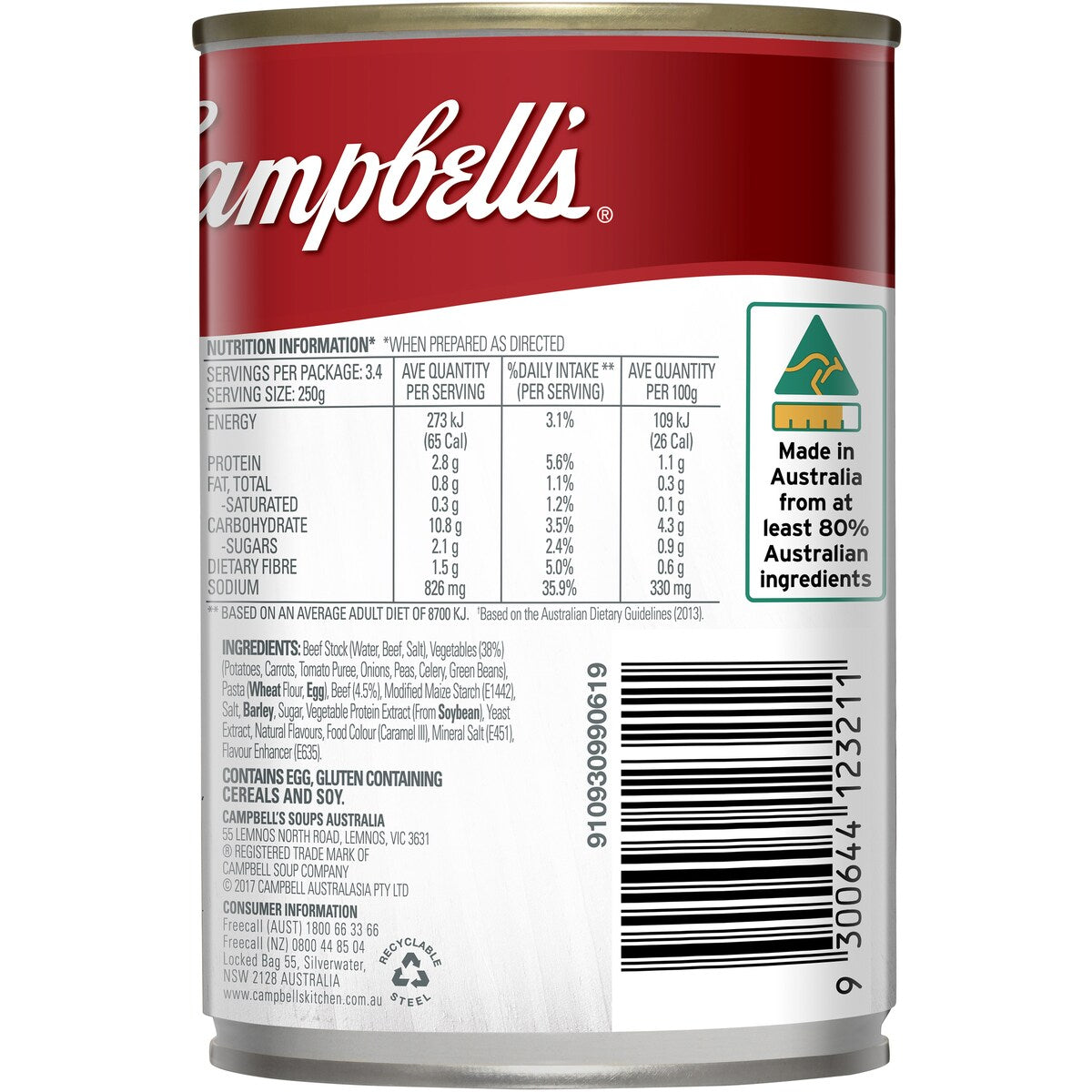 Campbells Condensed Soup Vegetable & Beef 420g
