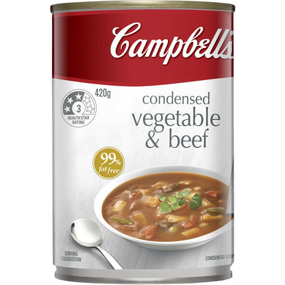 Campbells Condensed Soup Vegetable & Beef 420g