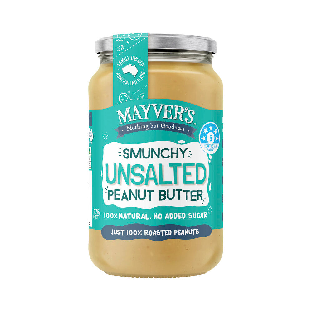 Mayver's Smunchy Natural Unsalted Peanut Butter - 375g