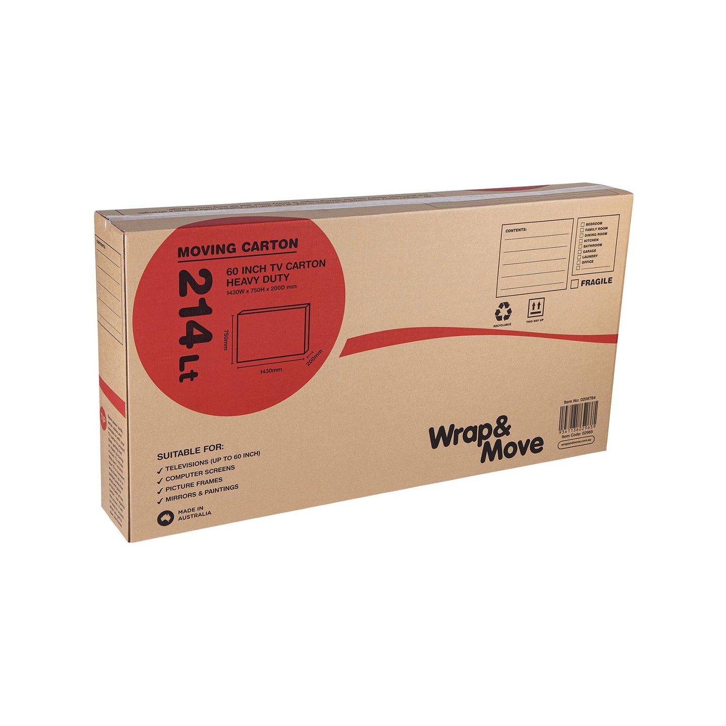 Wrap Move TV Carton - 1430 x 750 x 200mm