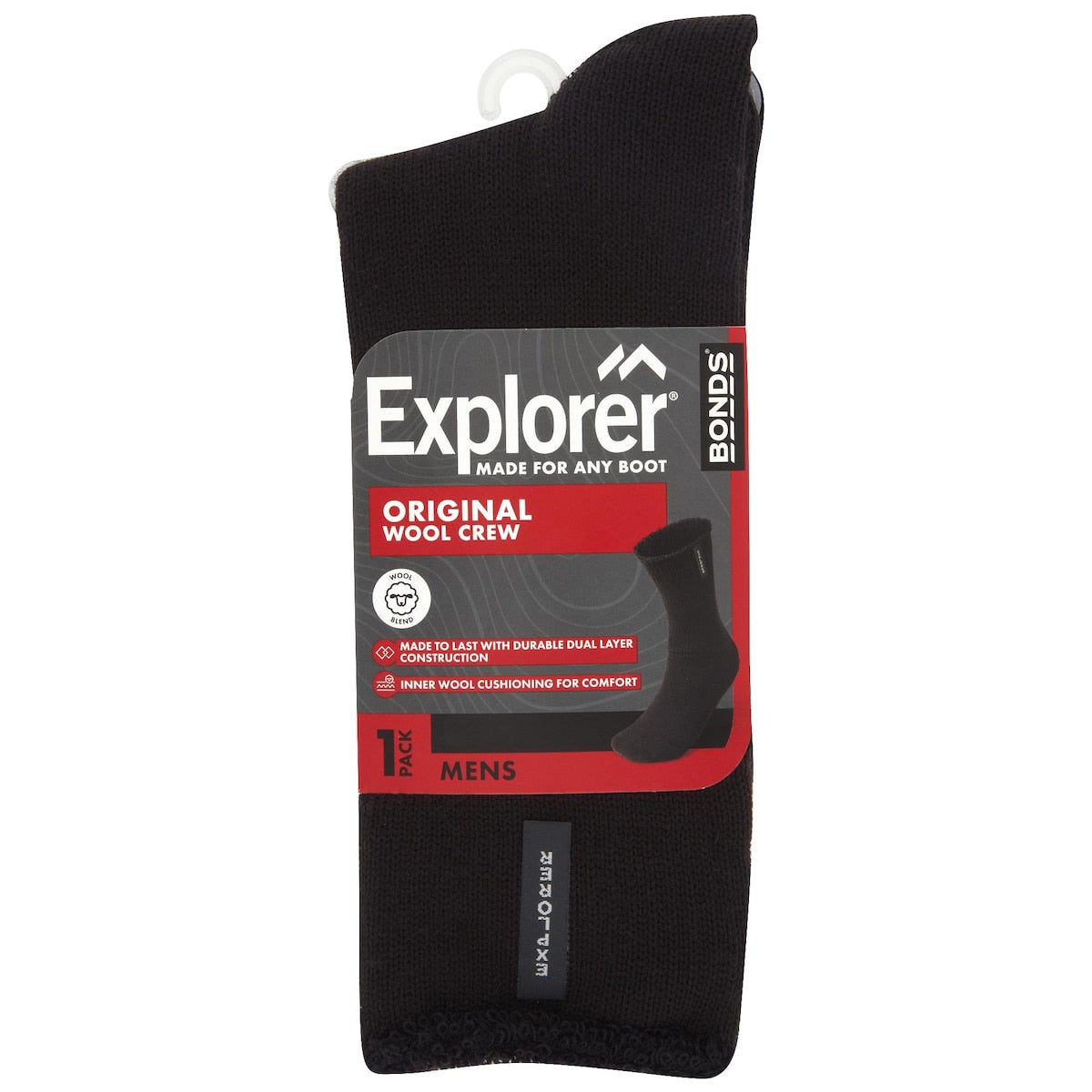 Bonds Explorer Socks Mens Black Size 11-14 Assorted Each