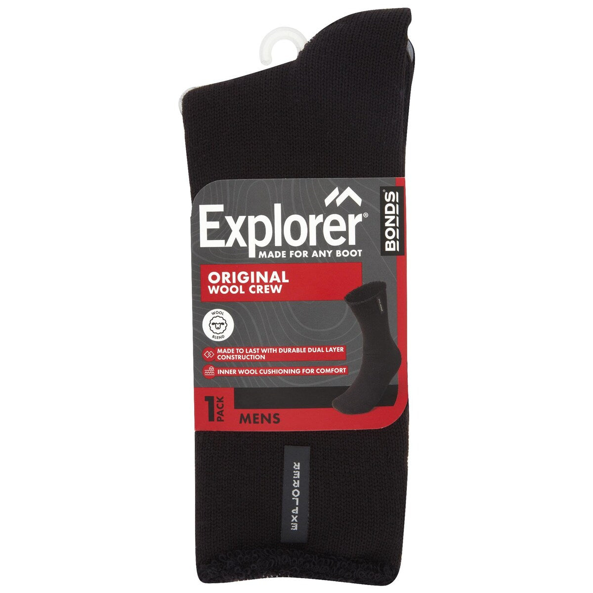 Bonds Explorer Socks Mens Black Size 11-14 Assorted Each