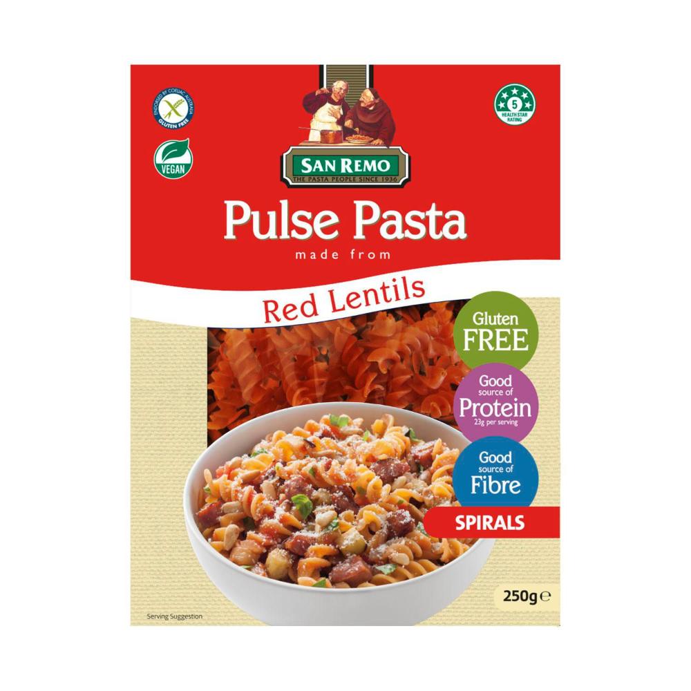 San Remo Red Lentils Spirals Pulse Pasta - 250g